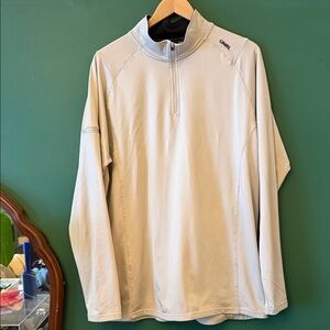 UNRL Elite Interlock 1/4 Zip Mens XL Beige & Black Performance Wear Athleisure